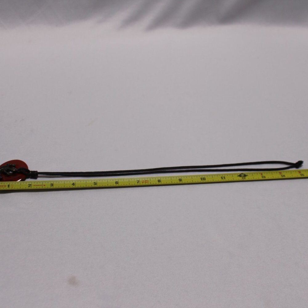 Unisex Red Jasper Gemstone Leather Cord Pendent 30" with Lizard - Picture 8 of 10